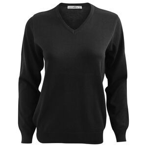 Kustom Kit Ladies Arundel Long Sleeve V-Neck Sweater / Black